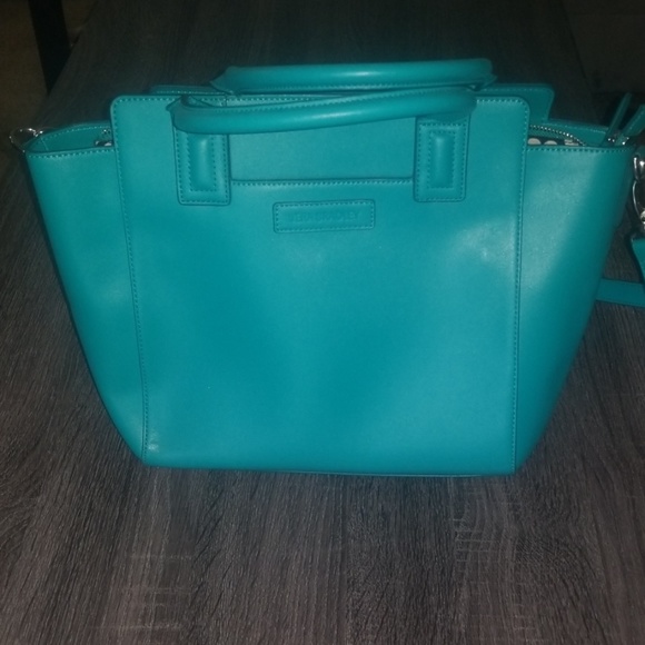 vera bradley blue leather purse